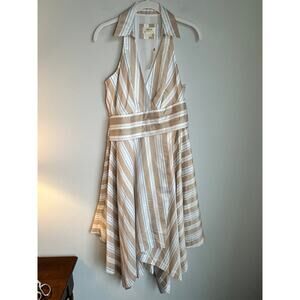 NWT Anthropologie Maeve Striped Asymmetrical Wrap Dress Size 4